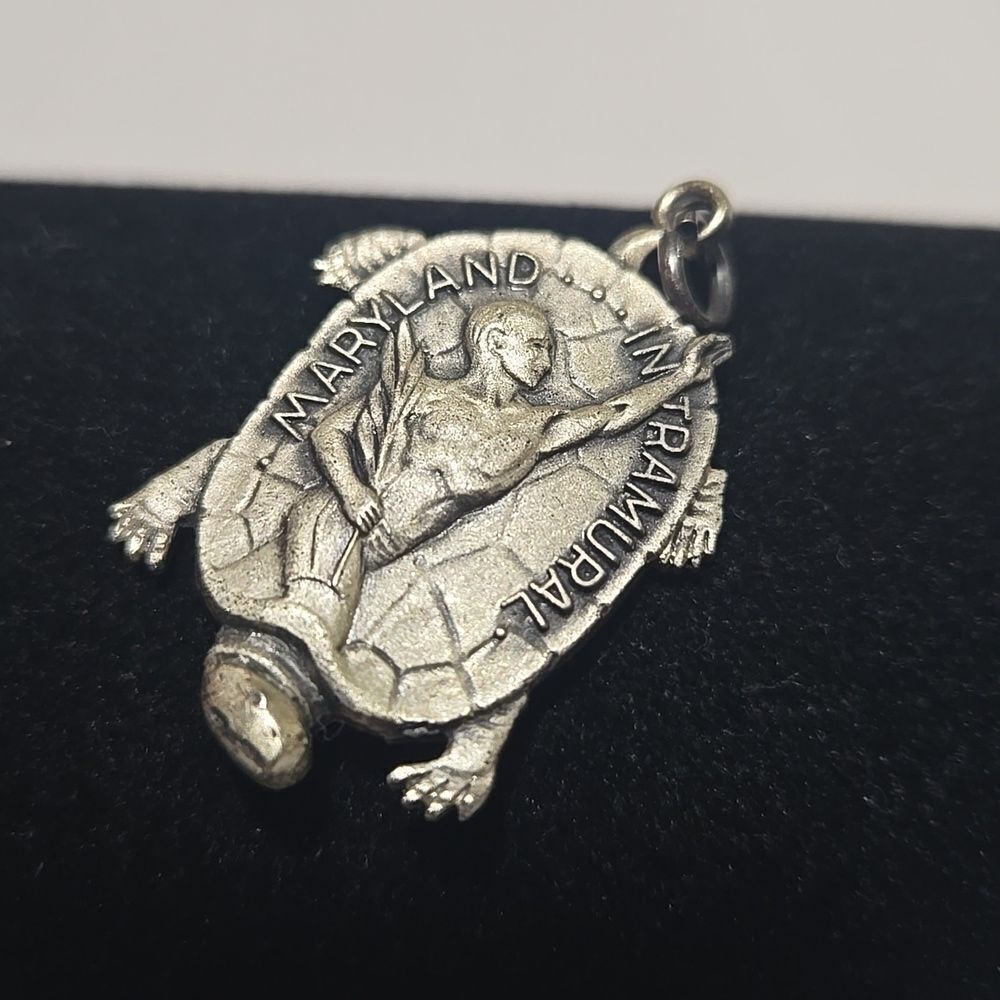Vintage Sterling Silver University Of Maryland Sports Pendant
